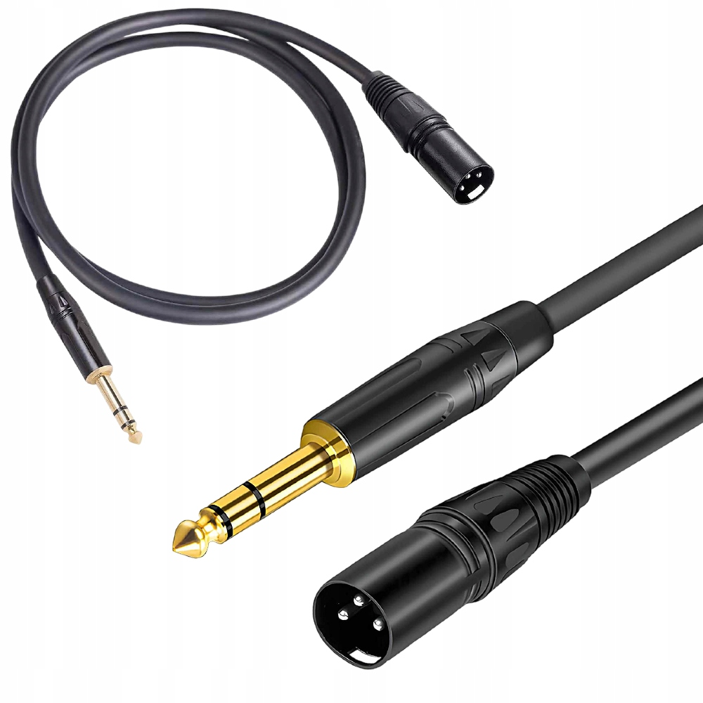 Kabel Mikrofonowy - XLR Męski TRS Jack 6,3mm - 1m