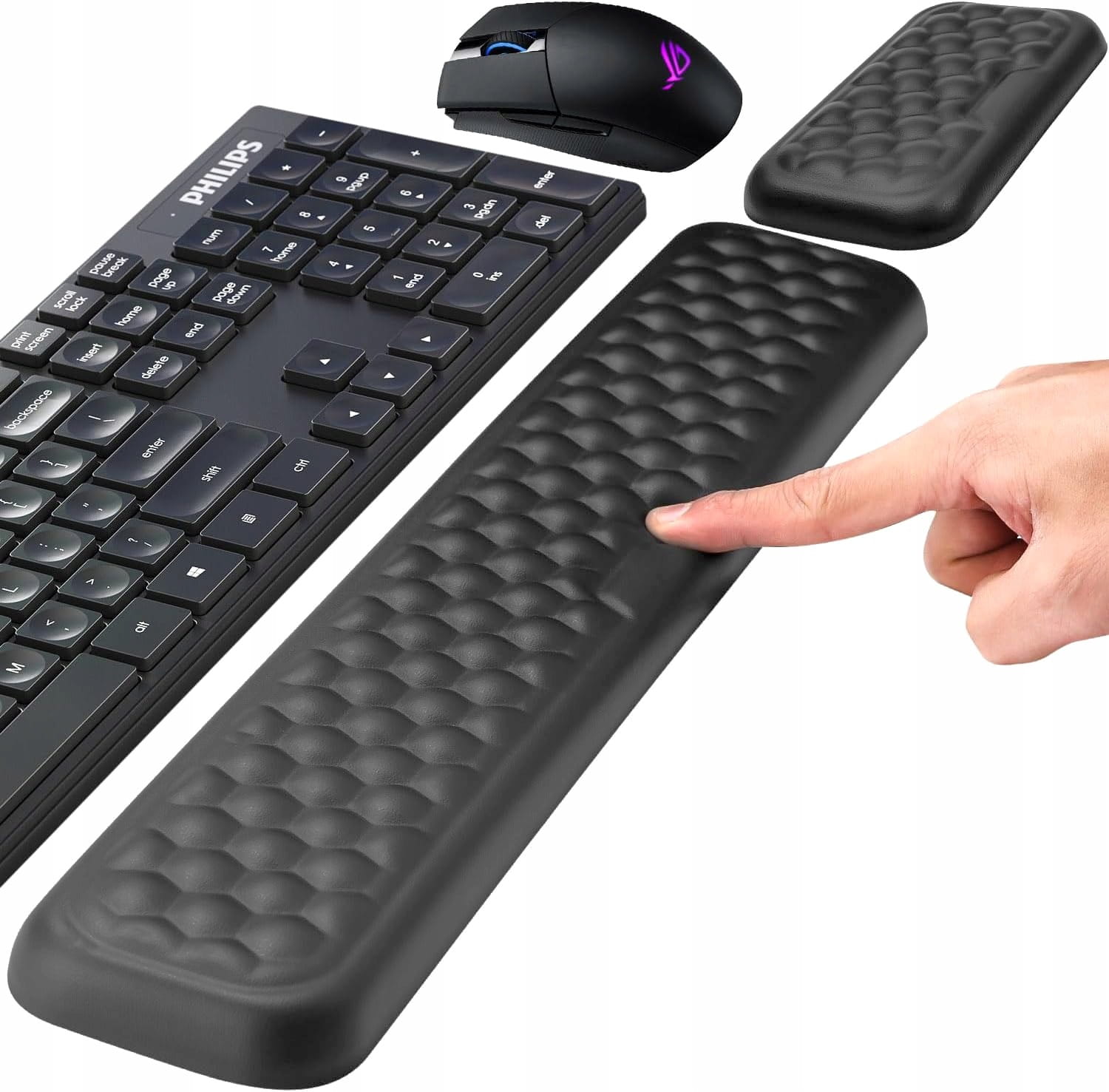 Podkładki Ergonomiczne pod Mysz i Klawiaturę - Czarne