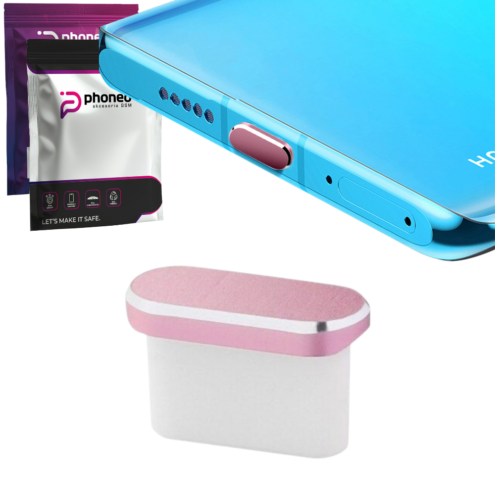 Zaślepka / Zatyczka Przeciwkurzowa do Portu Ładowania - USB-C - Różowa