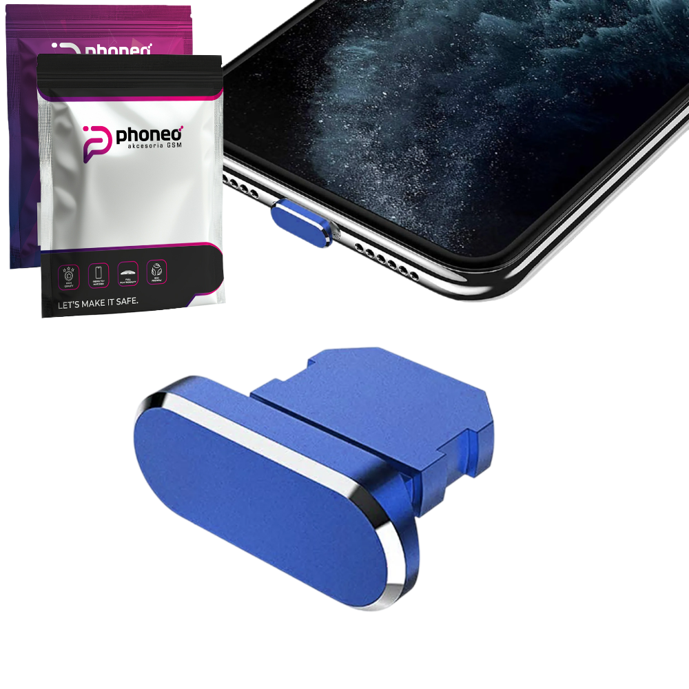 Zaślepka / Zatyczka Przeciwkurzowa do Portu Ładowania - Lightning - Niebieska