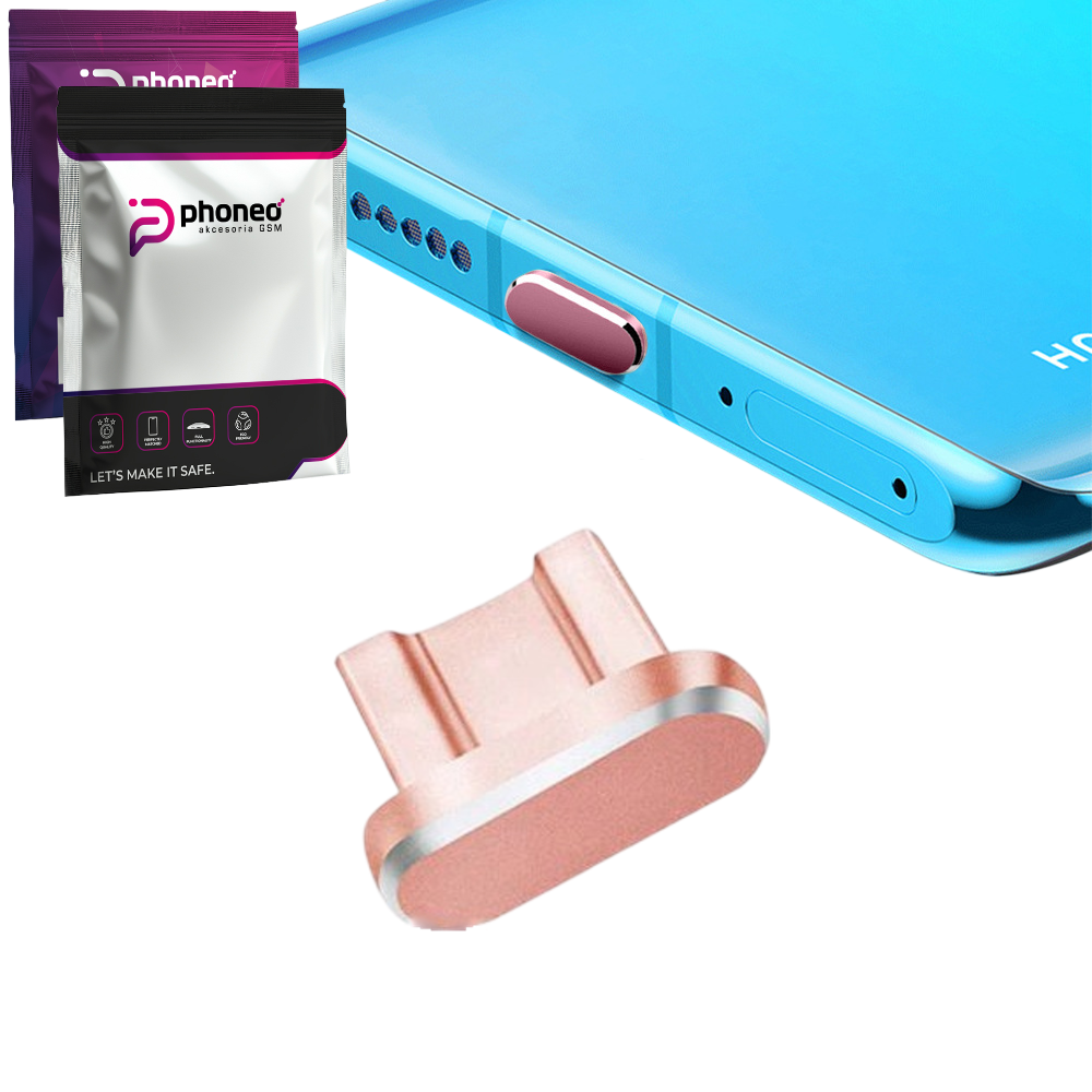 Zaślepka / Zatyczka Przeciwkurzowa do Portu Ładowania - Micro USB  - Różowa