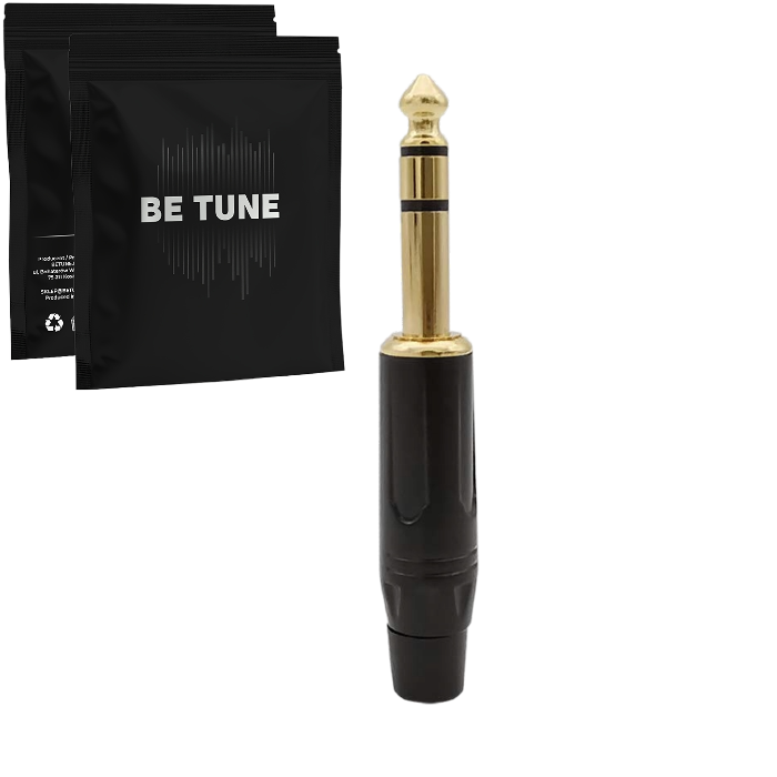 Betune®  Wtyk Jack Duży 6.3mm Stereo - 3 PIN - Pozłacany  