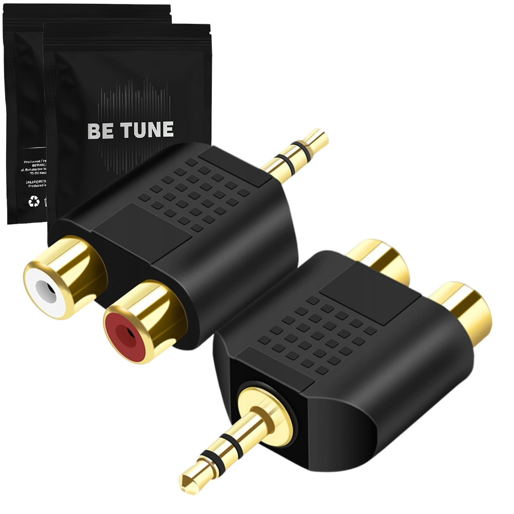 Betune® Przejściówka Splitter 2x Cinch do Mini Jack 3,5 mm — proste połączenie audio