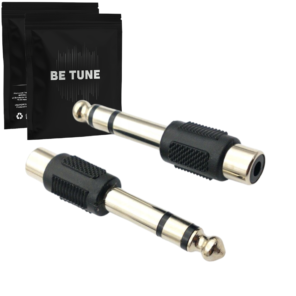 Adapter Stereo Jack 6,3mm AUX  Męski do Cinch RCA Żeński 3pin