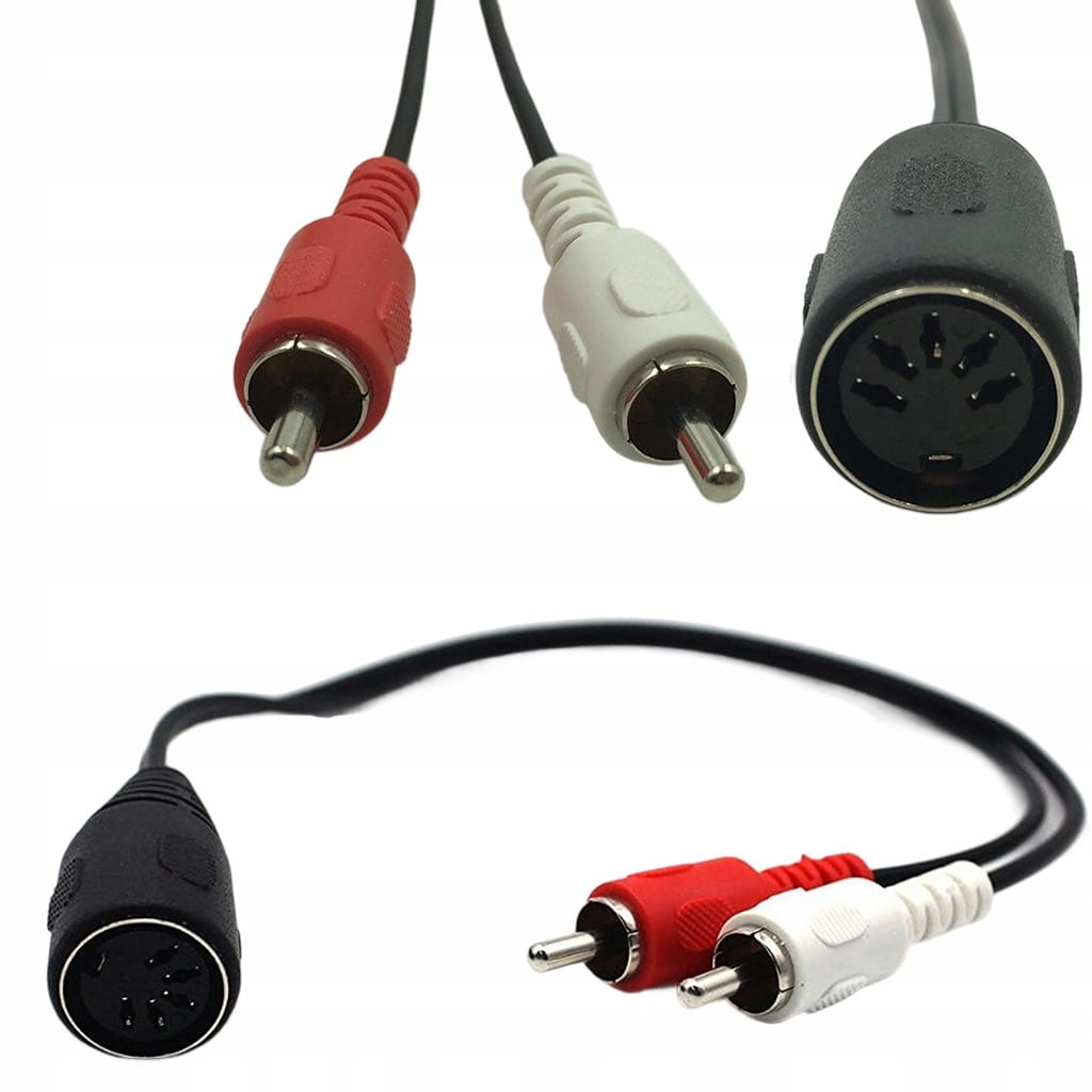 Kabel DIN 5-pin Żeński - 2x RCA Cinch 50 cm