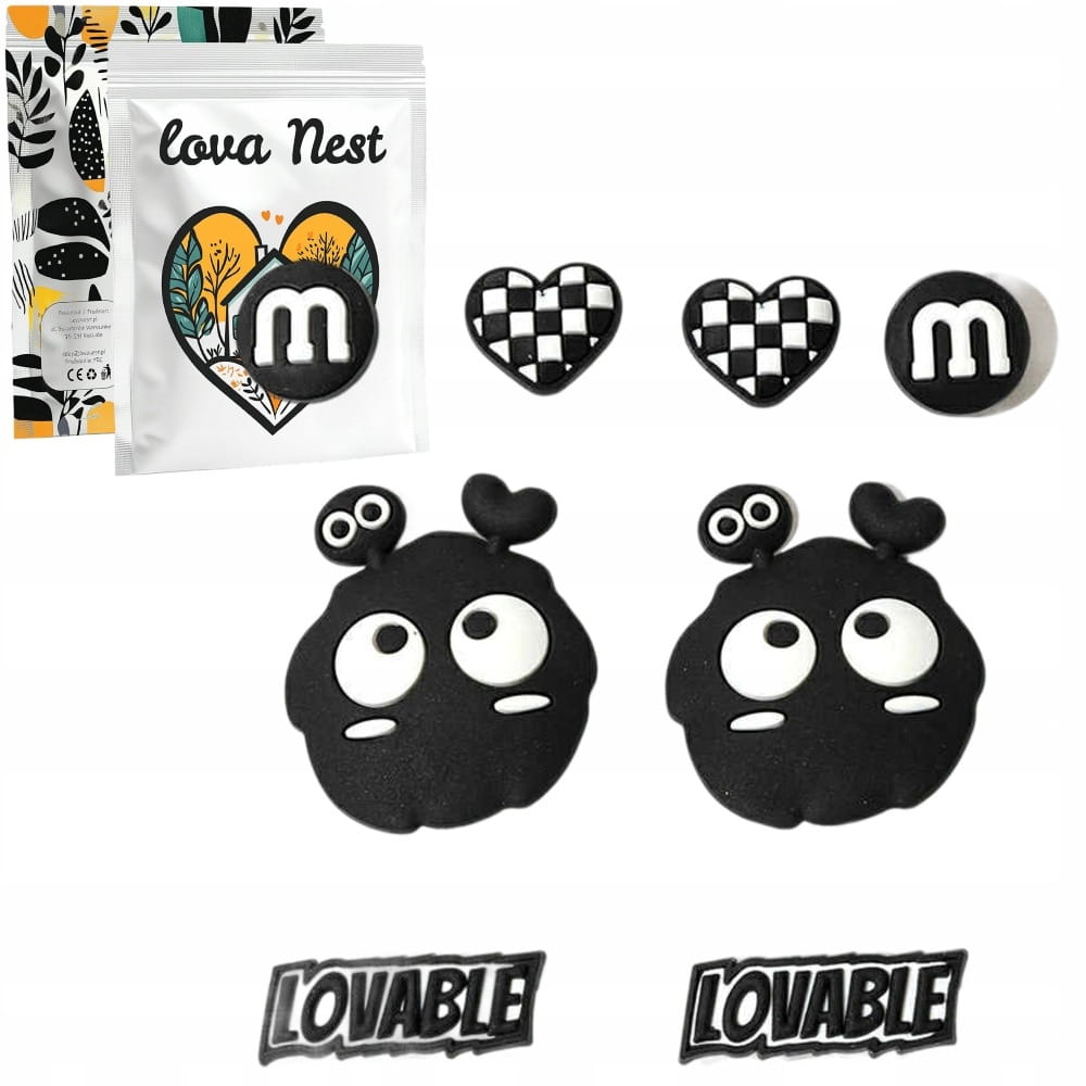 Wpinki do Crocs – Susuwatari (Serca), 8 szt. — wodoodporne ozdoby