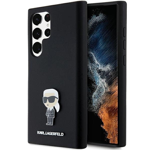 Karl Lagerfeld KLHCS24LSMHKNPK Samsung Galaxy S24 Ultra Silicone Ikonik Metal Pin black