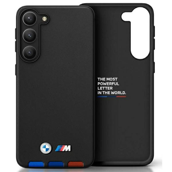 BMW BMHCS23L22PTDK Samsung Galaxy S23 Ultra black Leather Stamp Tricolor