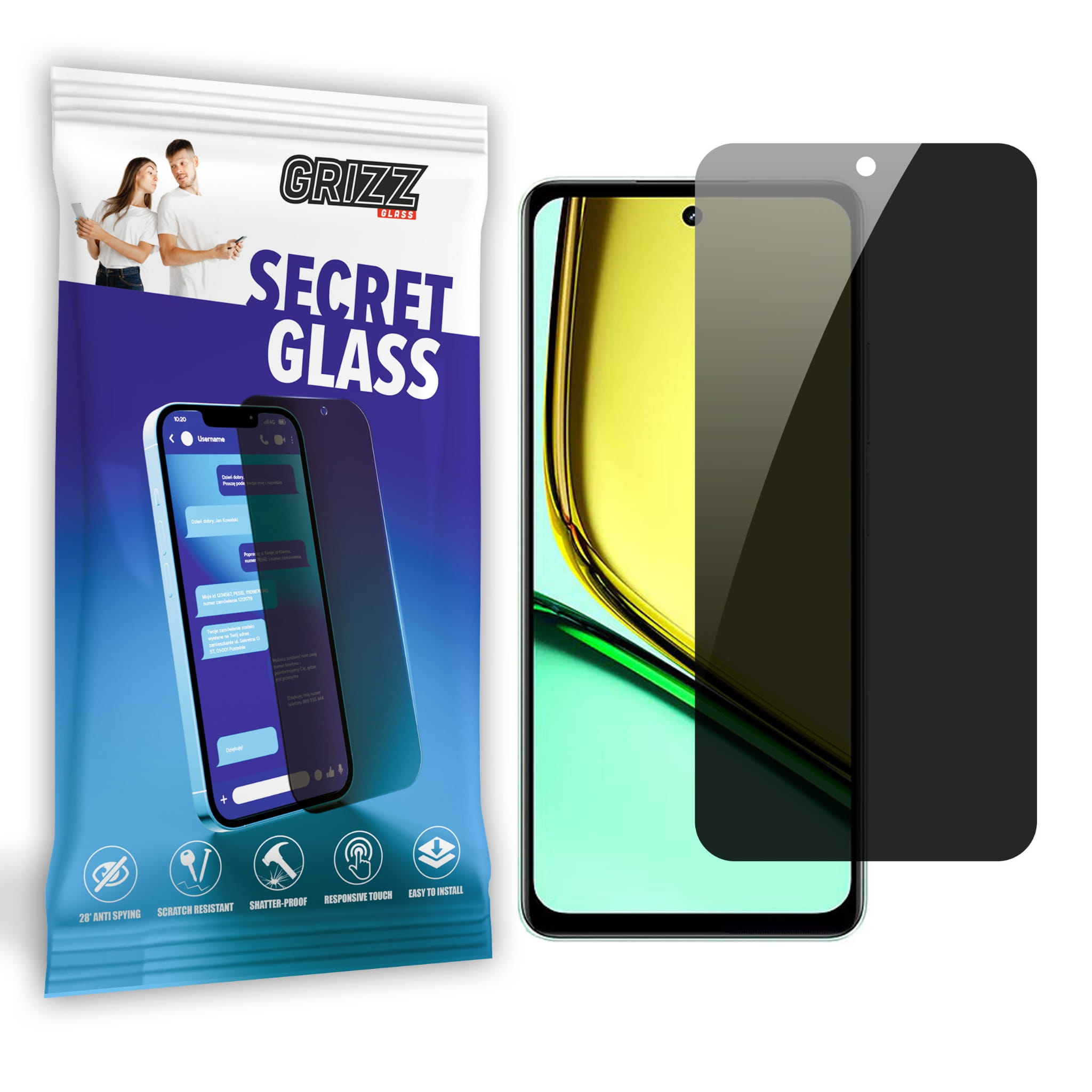 GrizzGlass Matte SecretGlass Realme 12 Lite