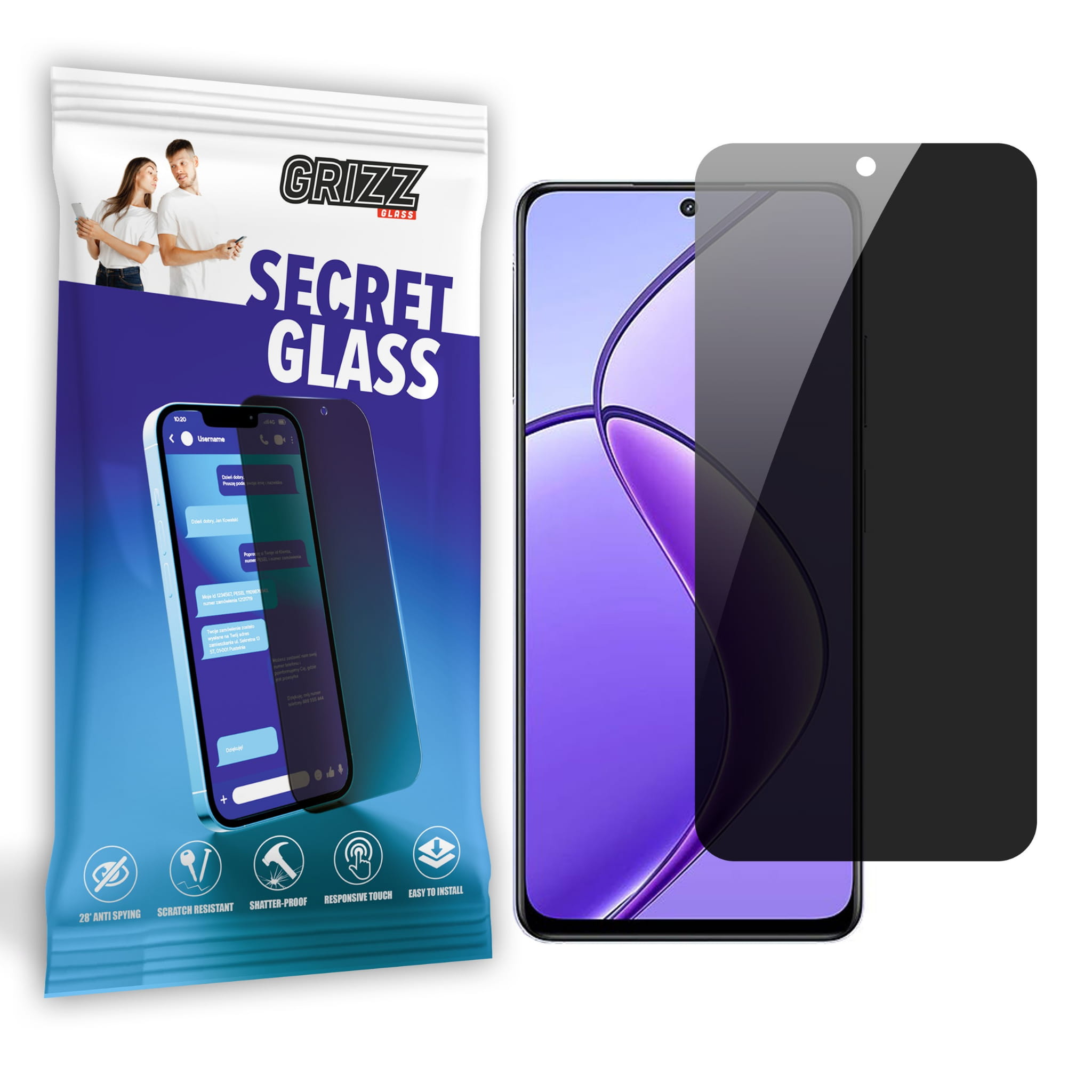 GrizzGlass Matte SecretGlass Realme 12