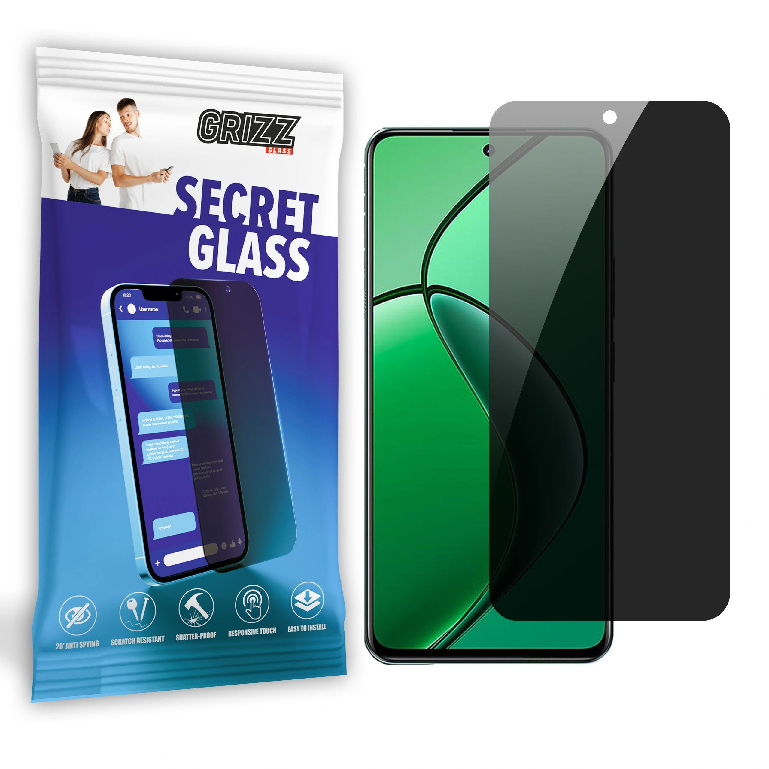 Privacy Glass GrizzGlass SecretGlass for Realme 13 4G
