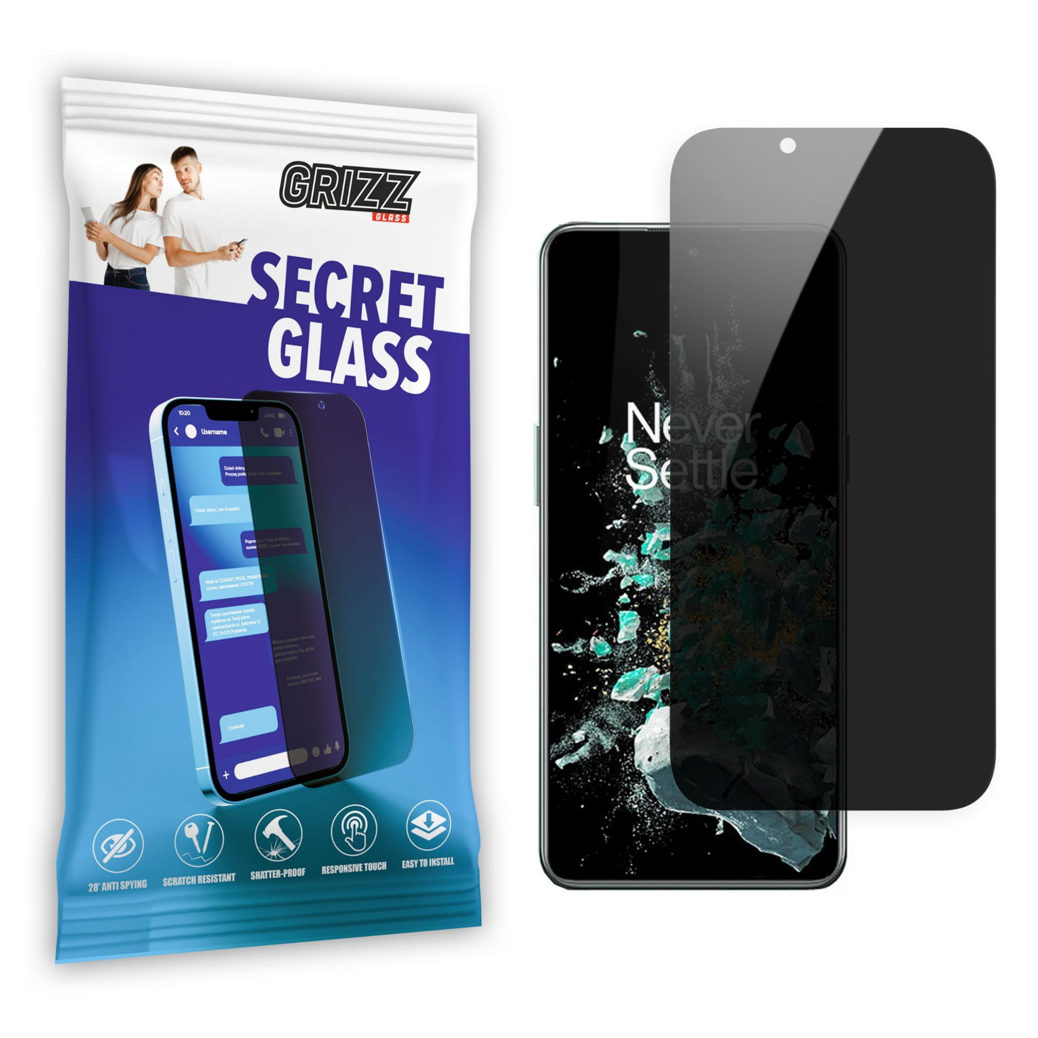 GrizzGlass Matte SecretGlass OnePlus Ace Pro — ochrona prywatności i wzmocnienie ekranu