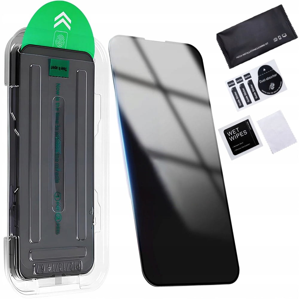 Szkło Hartowane Anti Spy + Ramka Montażowa do Apple iPhone 17 Pro