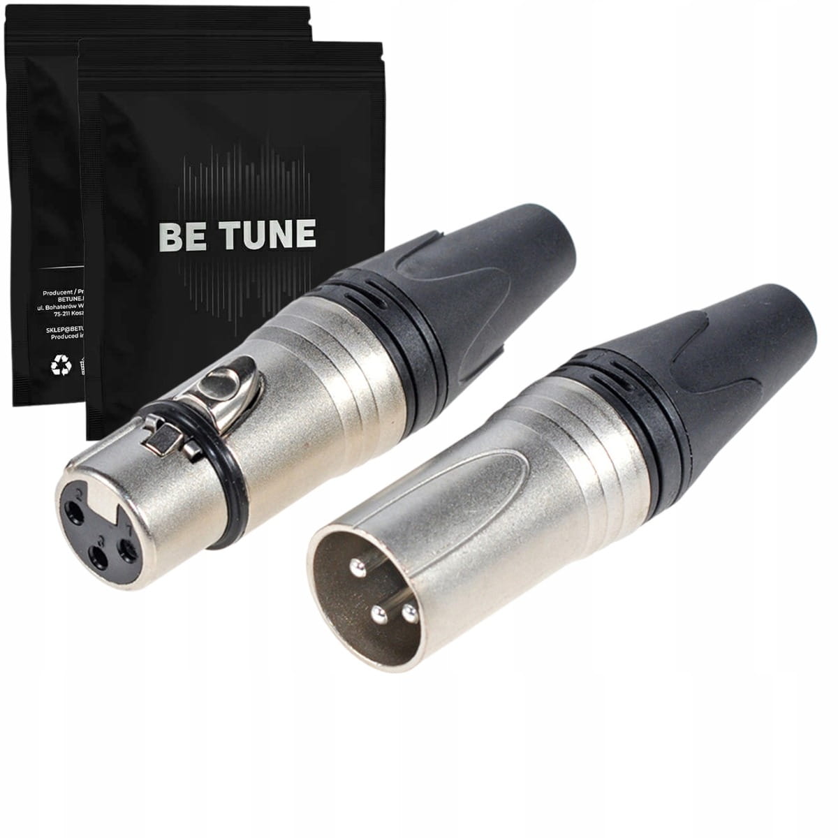 Zestaw Wtyk 3-Biegunowy XLR Męski i Żeński - 2szt.