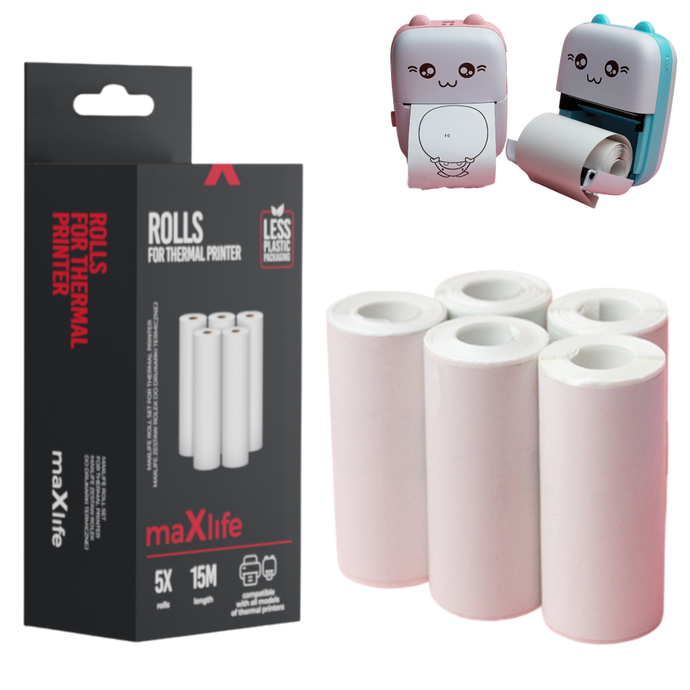 Zestaw Rolki do Drukarki Termicznej maXlife MXTP-100 - 5szt.