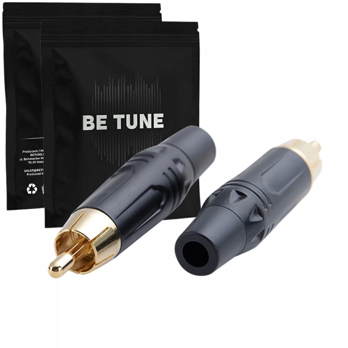 Wtyk Męski Na Kabel 6mm RCA Cinch Adapter Gniazdo Złącze Pozłacany