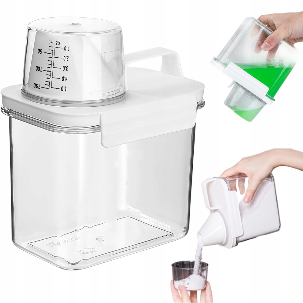 Pojemnik z Miarką na Proszek / Płyn do Płukania - 1,1L