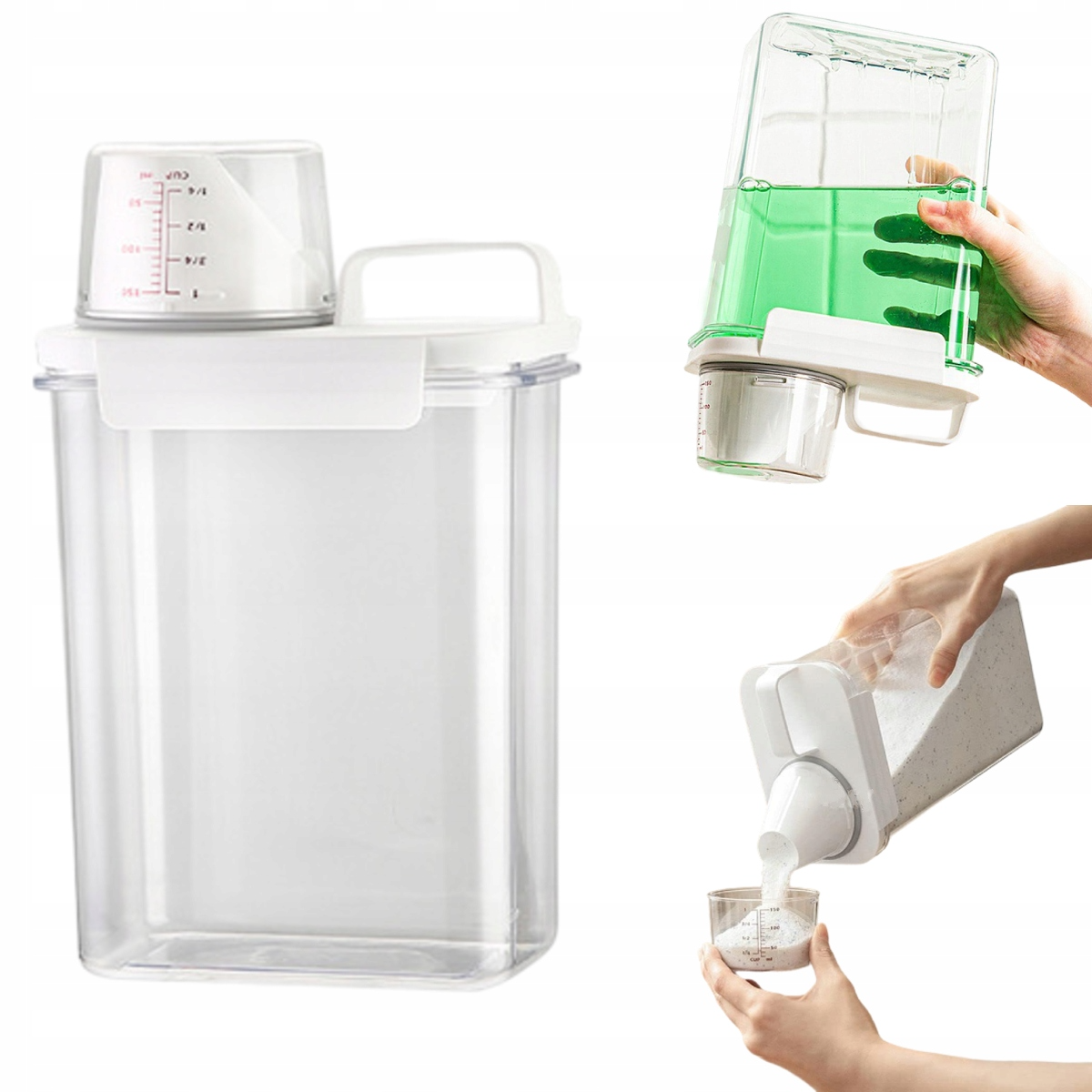 Pojemnik z Miarką na Proszek / Płyn do Płukania - 1,8L